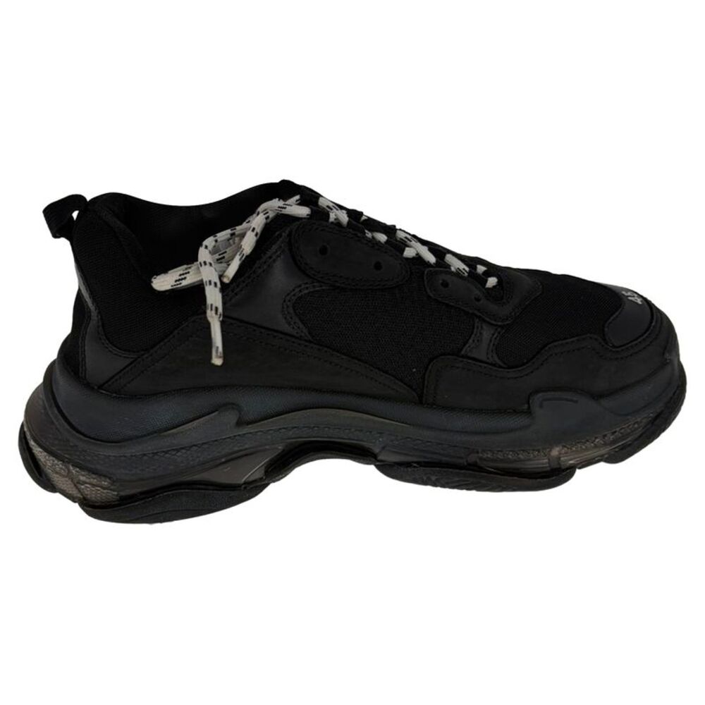 Balenciaga Triple S Clear Sole Sneakers in Black Polyester